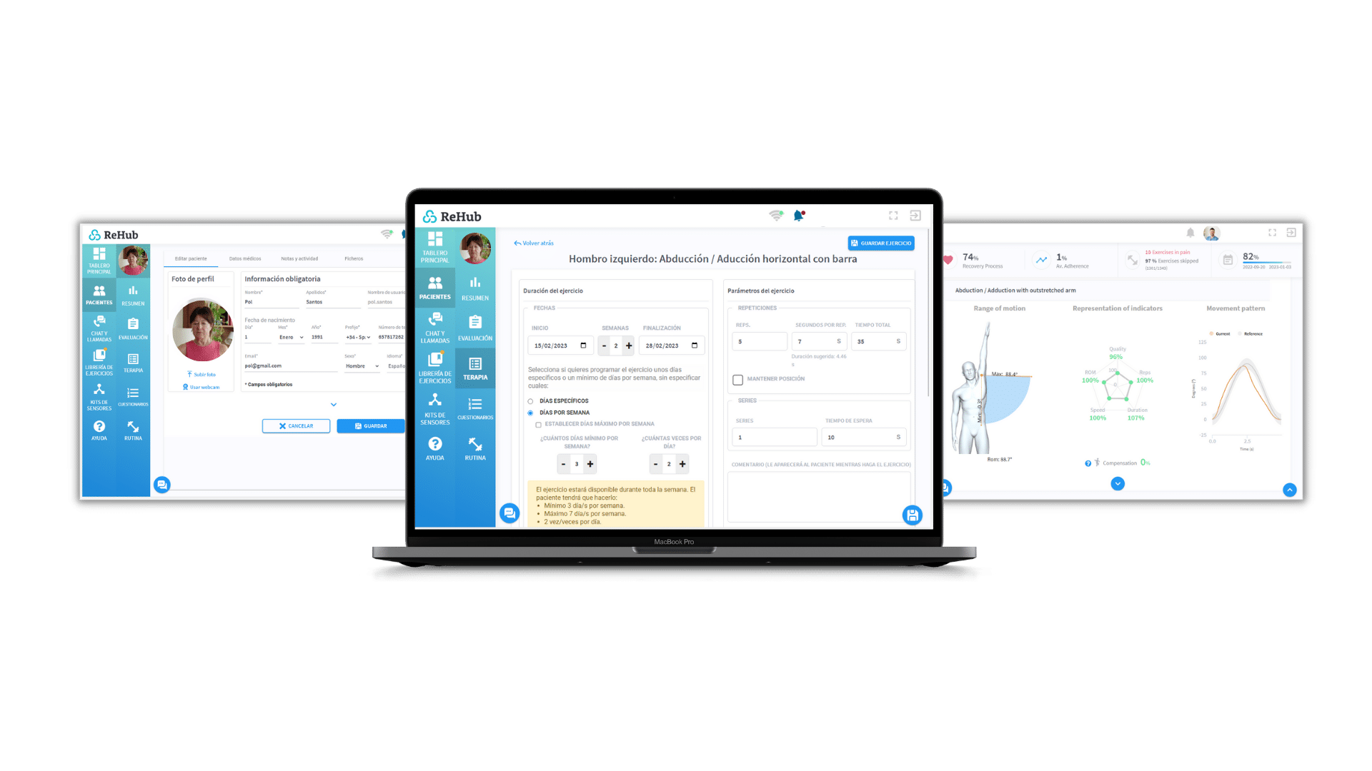 Pantalla del flujo clínico Reku 6