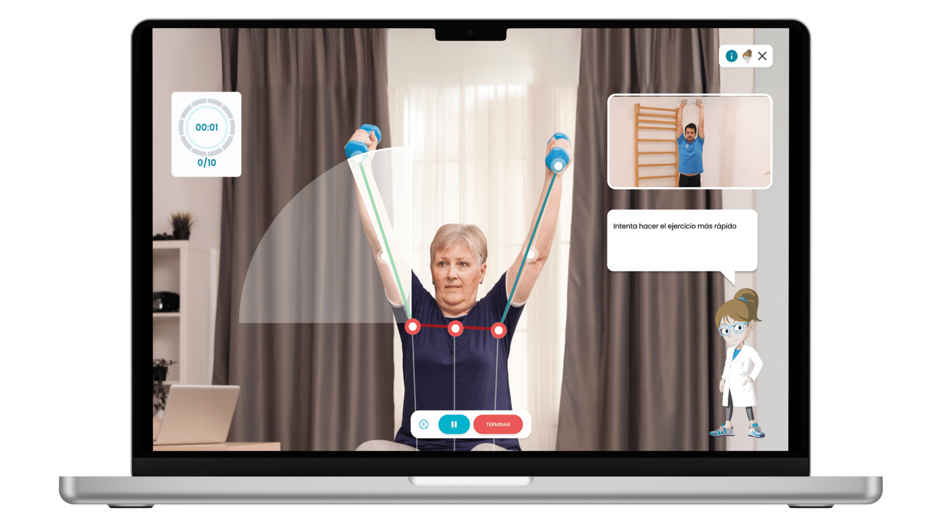 Sesión guiada con seguimiento de movimiento en Reku